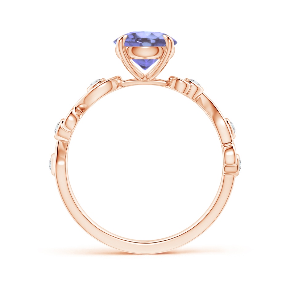 7mm A Tanzanite and Diamond Ivy Scroll Ring in Rose Gold side-1
