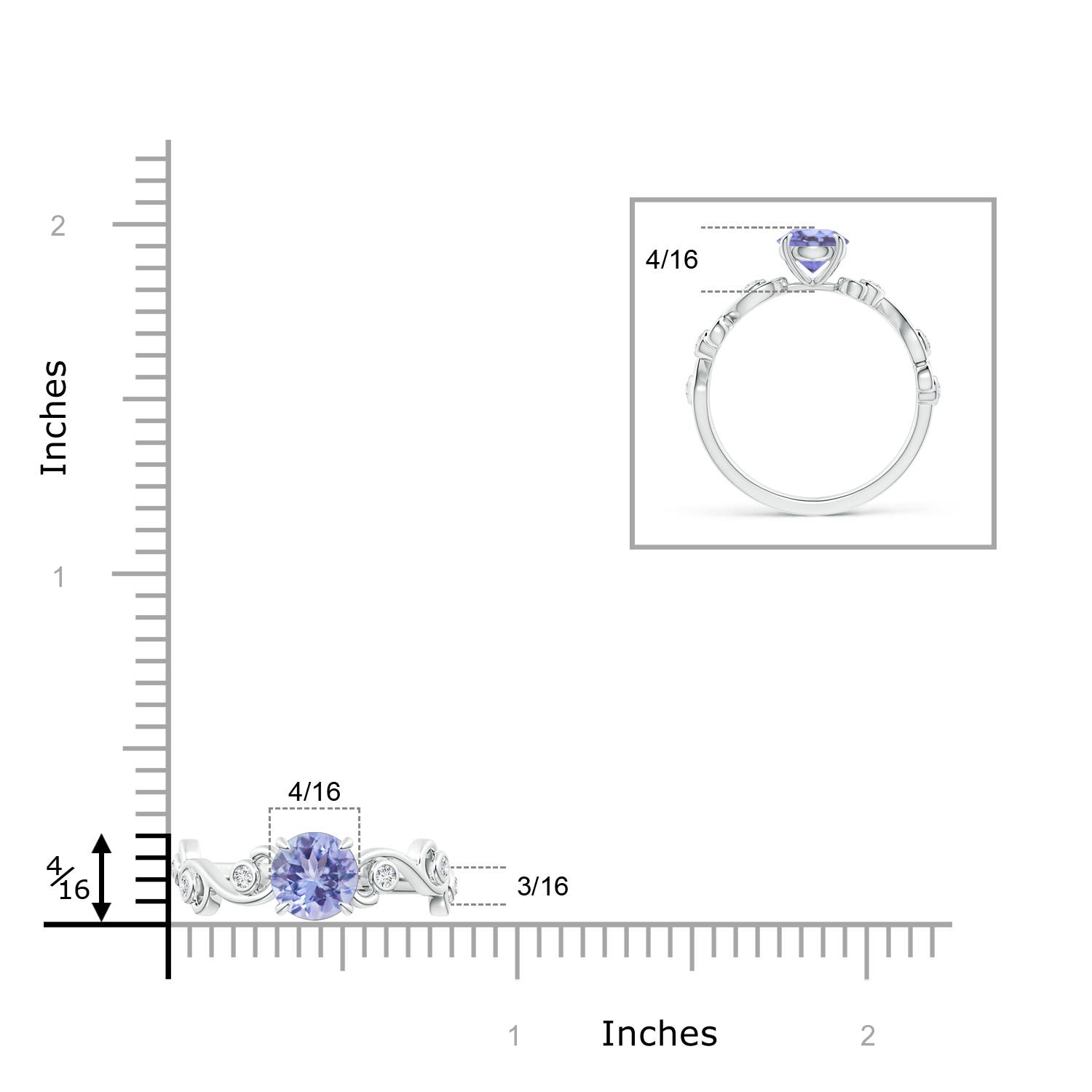 A - Tanzanite / 1.58 CT / 14 KT White Gold