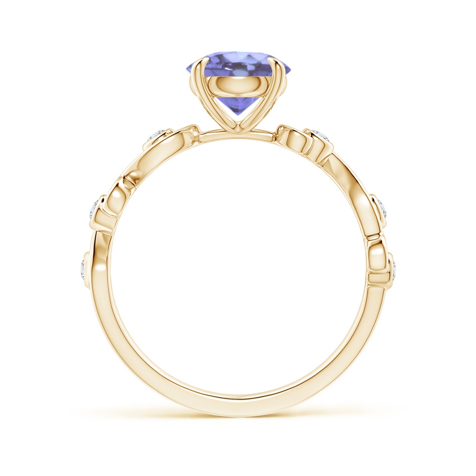 7mm A Tanzanite and Diamond Ivy Scroll Ring in Yellow Gold side-1