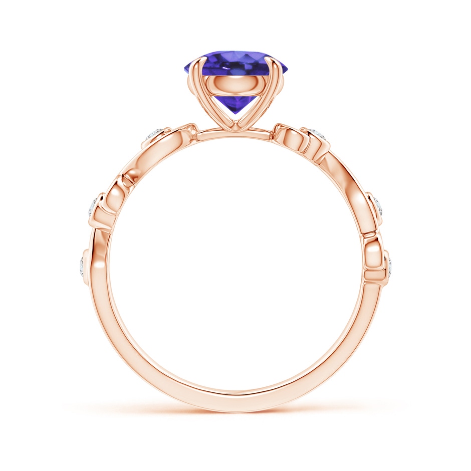 7mm AA Tanzanite and Diamond Ivy Scroll Ring in Rose Gold side-1