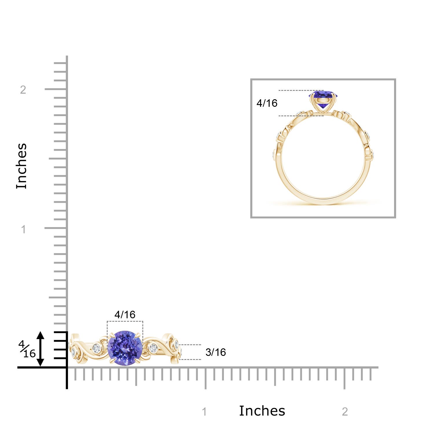 AA - Tanzanite / 1.58 CT / 14 KT Yellow Gold