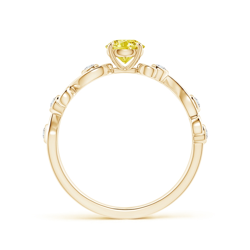 4.5mm AAAA Fancy Intense Yellow and White Diamond Ivy Scroll Ring in Yellow Gold - side 199