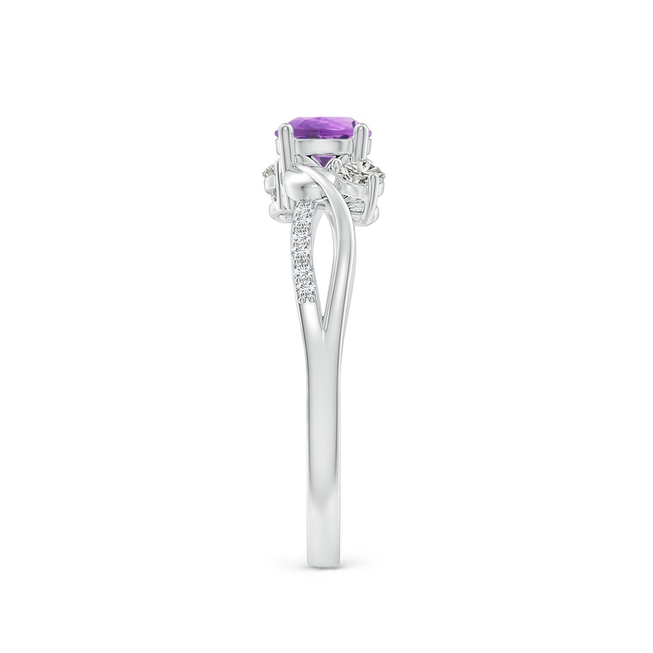 5mm A Amethyst and Diamond Twisted Vine Ring in P950 Platinum side 299