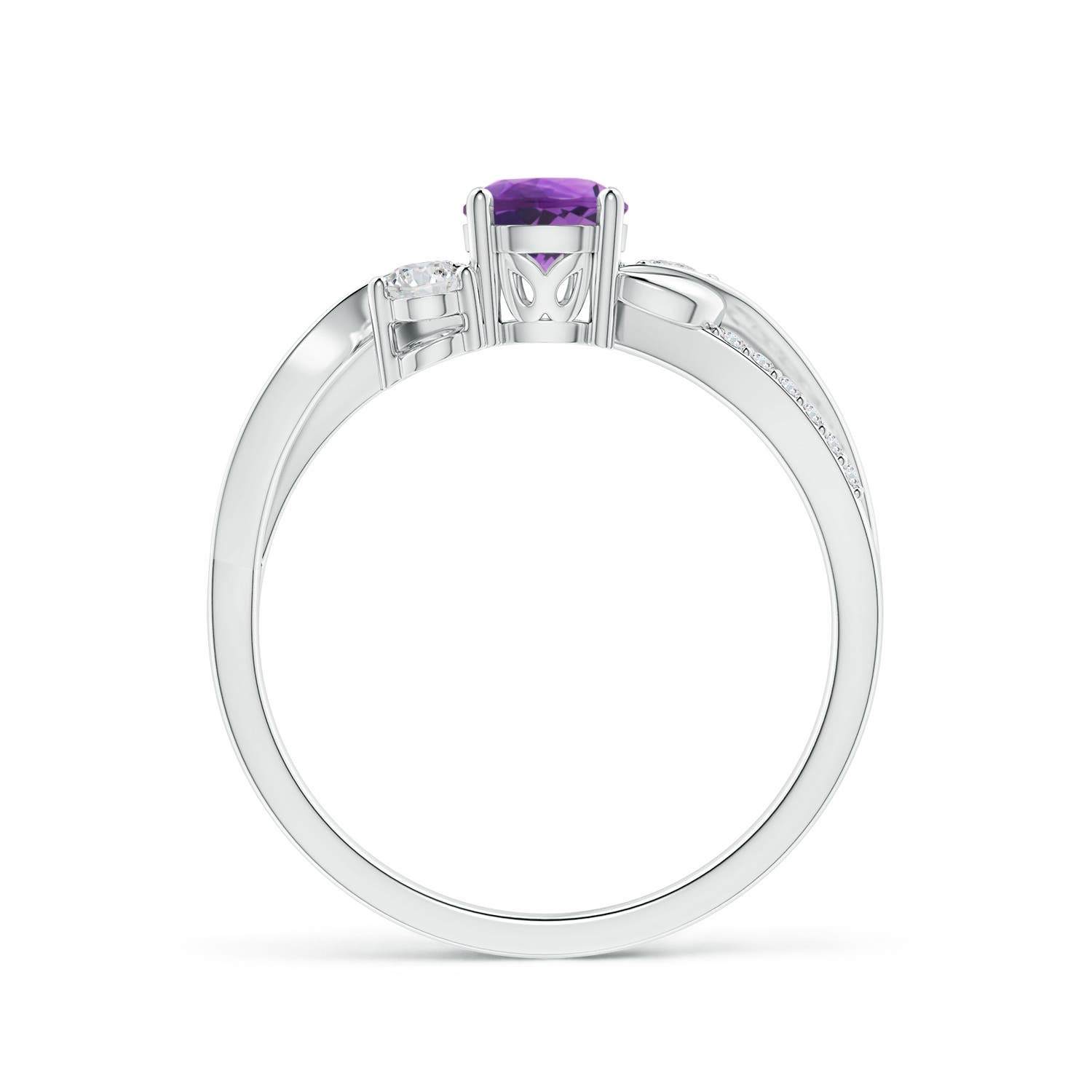 AAA - Amethyst / 0.65 CT / 14 KT White Gold