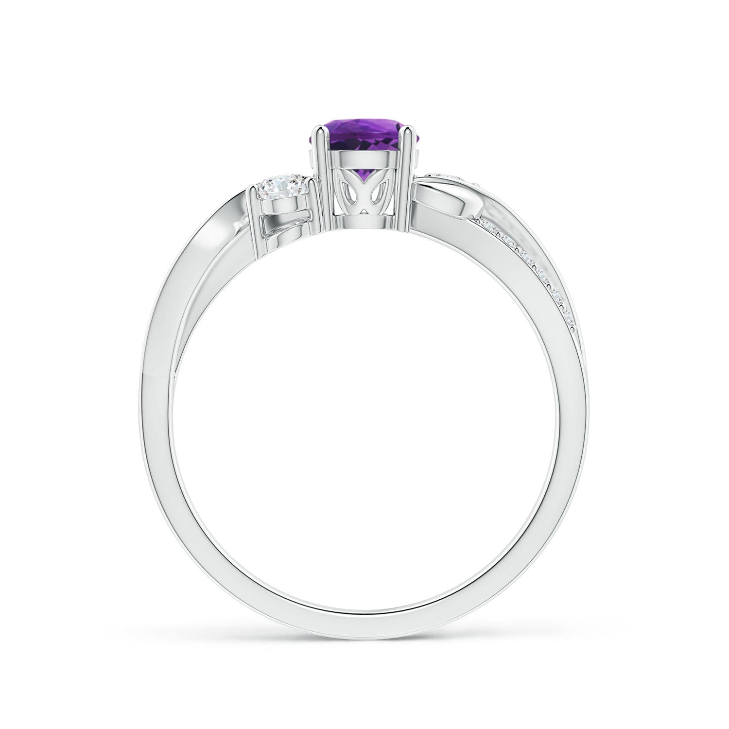 AAAA - Amethyst / 0.65 CT / 14 KT White Gold