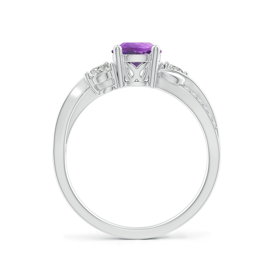 6mm A Amethyst and Diamond Twisted Vine Ring in White Gold side 199