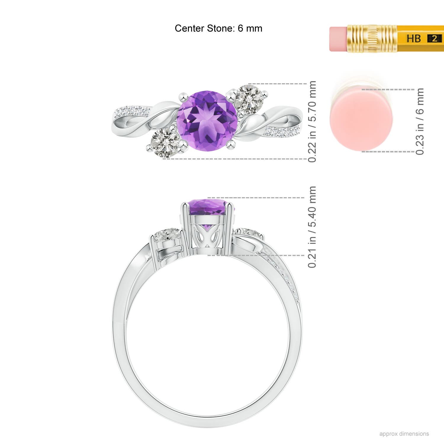 A - Amethyst / 1.07 CT / 14 KT White Gold