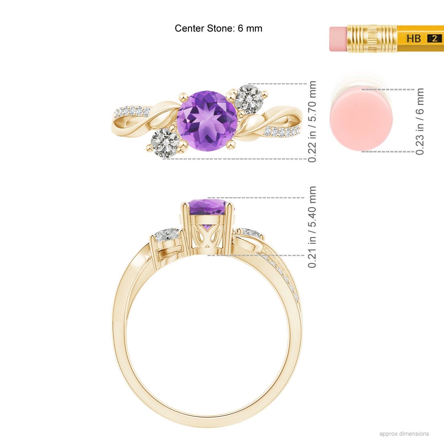 A - Amethyst / 1.07 CT / 14 KT Yellow Gold