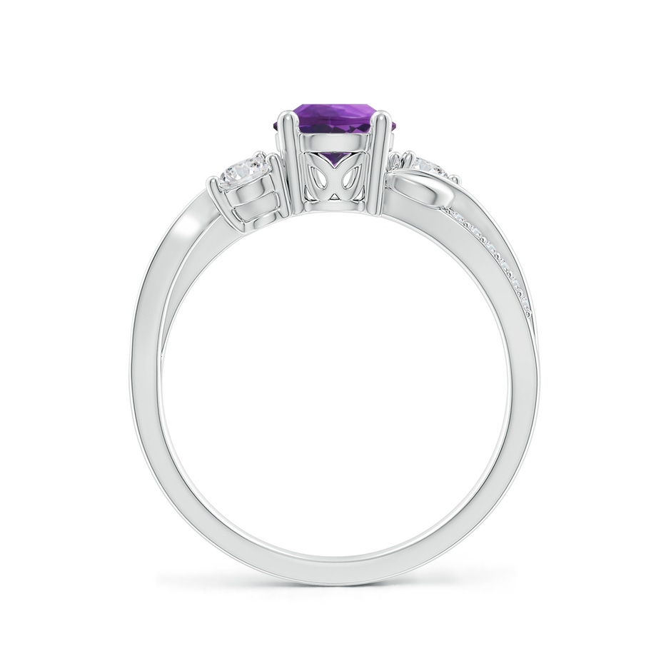 6mm AAA Amethyst and Diamond Twisted Vine Ring in P950 Platinum side 199