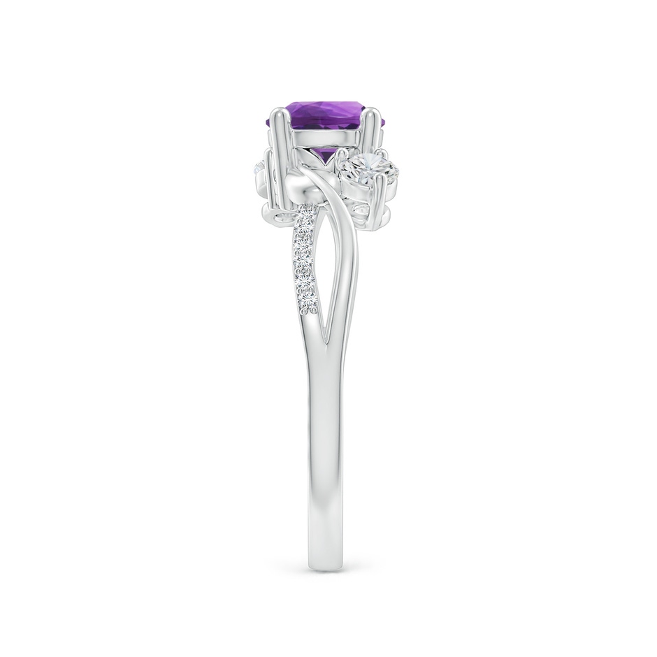 6mm AAA Amethyst and Diamond Twisted Vine Ring in P950 Platinum side 299