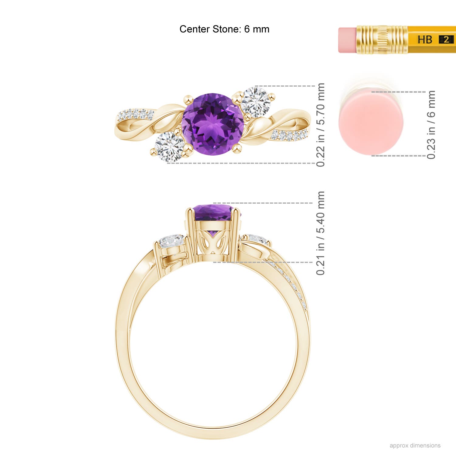 AAA - Amethyst / 1.07 CT / 14 KT Yellow Gold