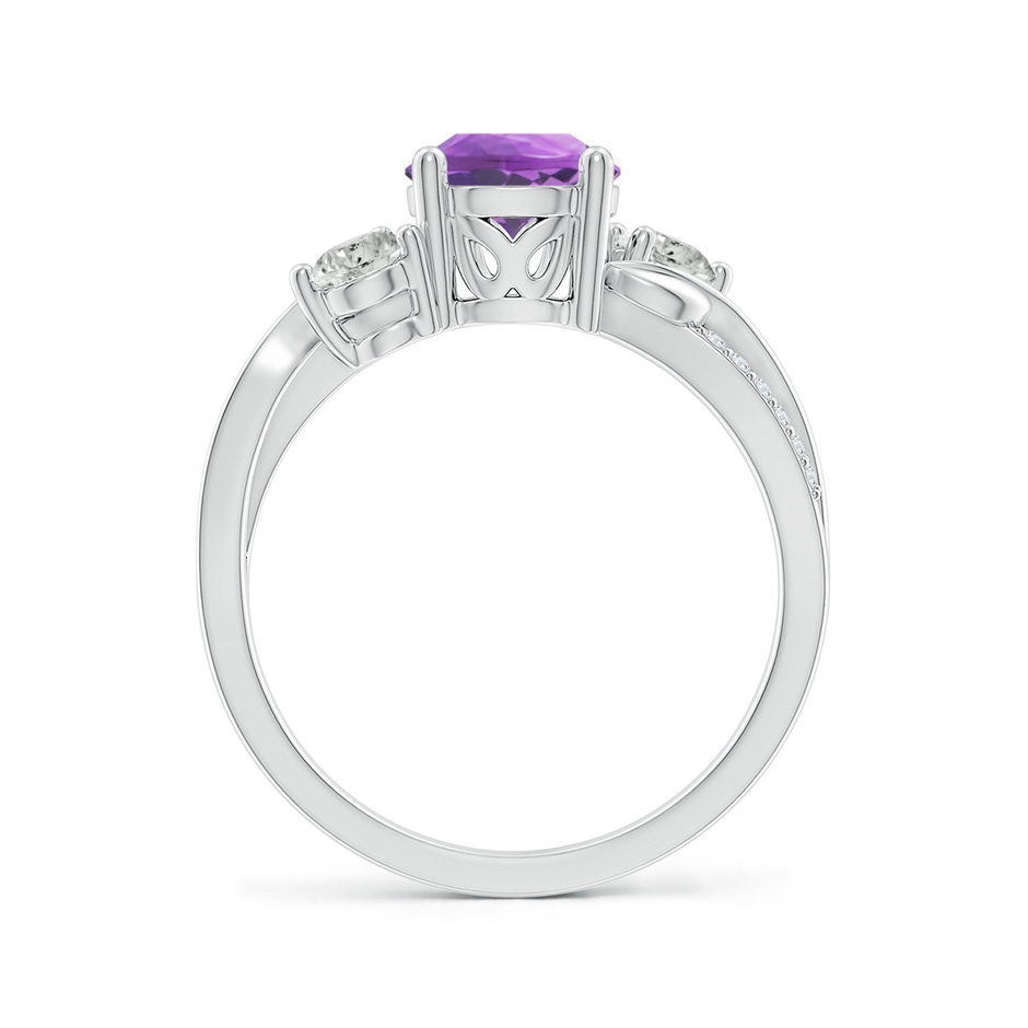 7mm A Amethyst and Diamond Twisted Vine Ring in 18K White Gold side 199