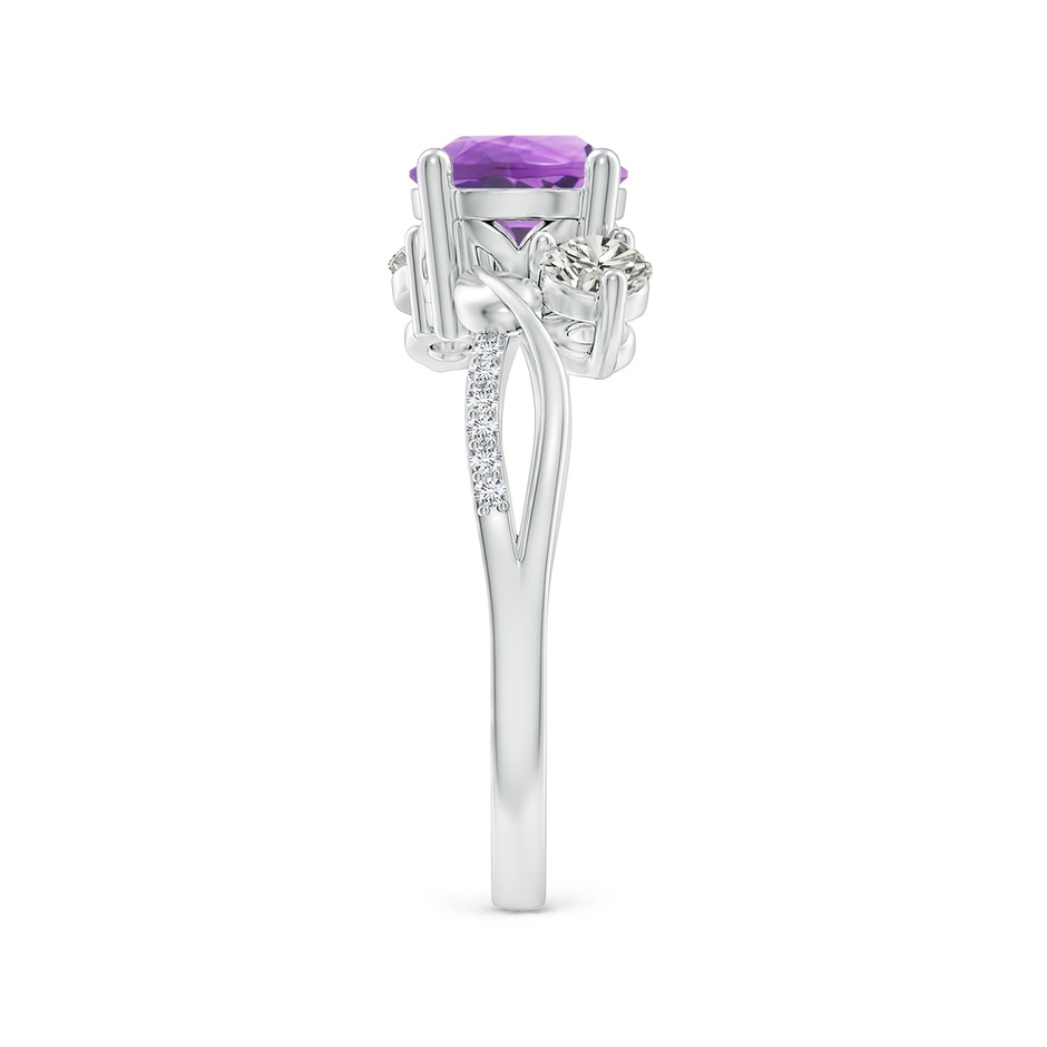 7mm A Amethyst and Diamond Twisted Vine Ring in 18K White Gold side 299