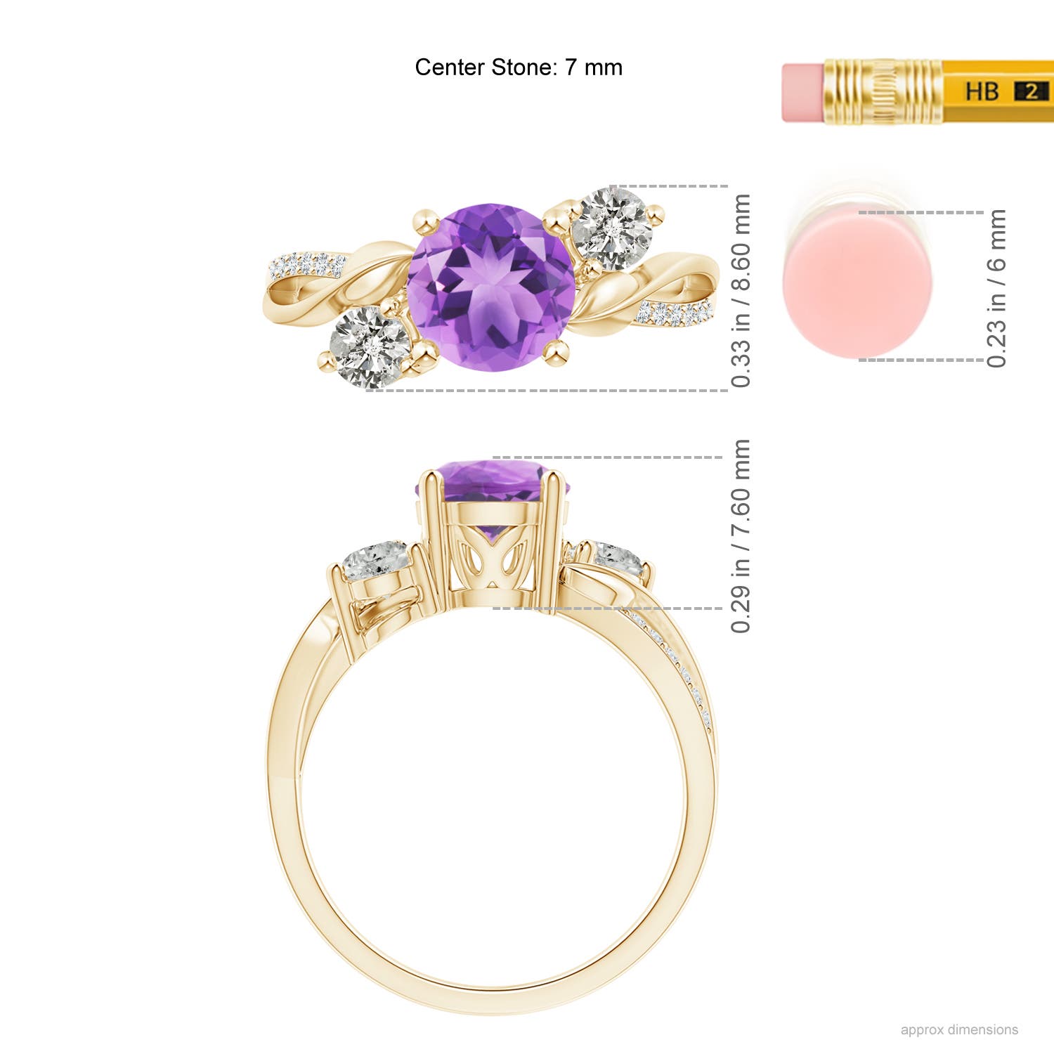 A - Amethyst / 1.53 CT / 14 KT Yellow Gold