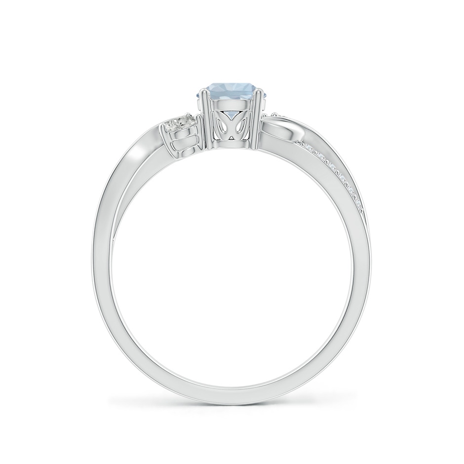 5mm A Aquamarine and Diamond Twisted Vine Ring in P950 Platinum side 199