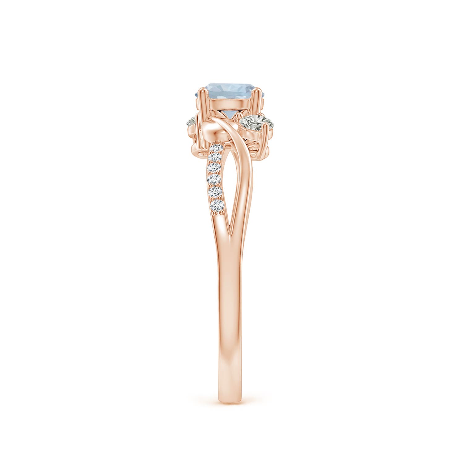 Angara Natural Aquamarine and Diamond Engagement Ring in 14K Solid Gold (5MM) - Bild 42 von 72