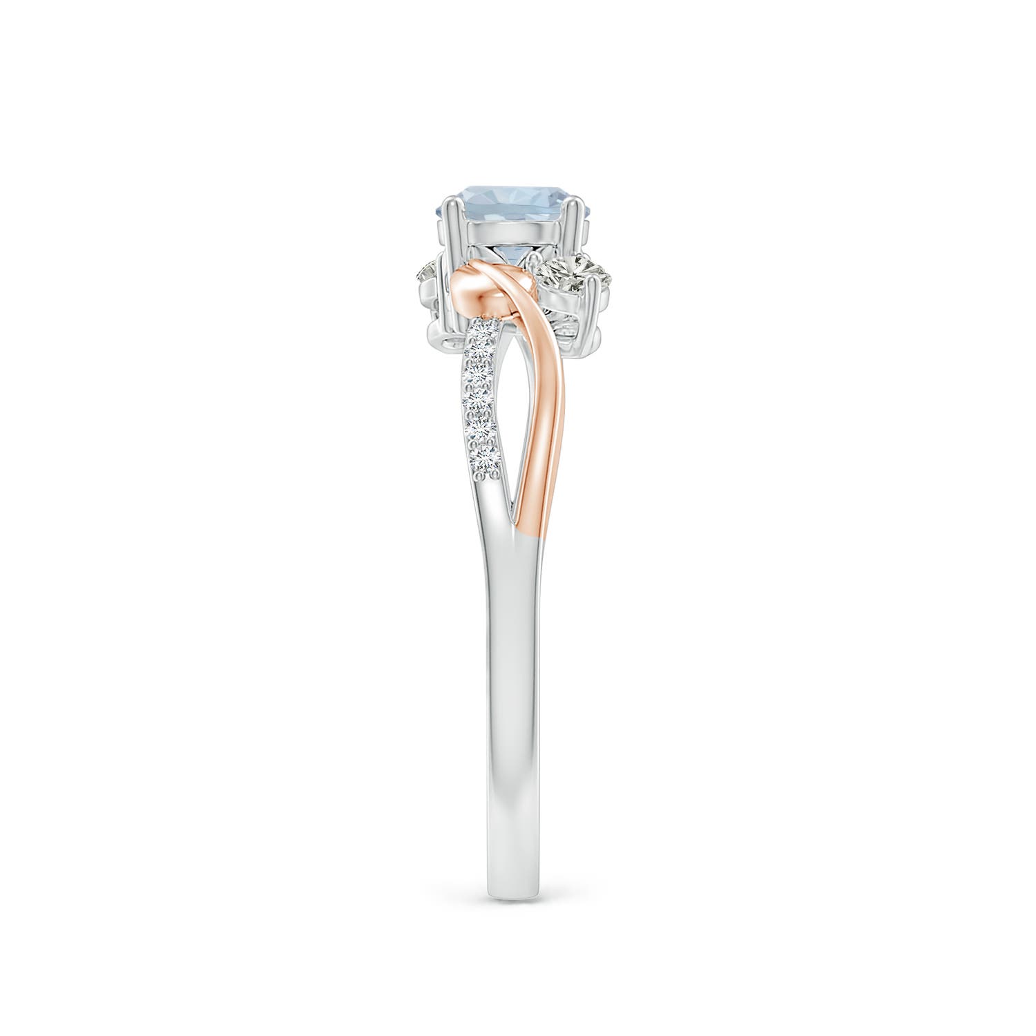 Angara Natural Aquamarine and Diamond Engagement Ring in 14K Solid Gold (5MM) - Bild 66 von 72