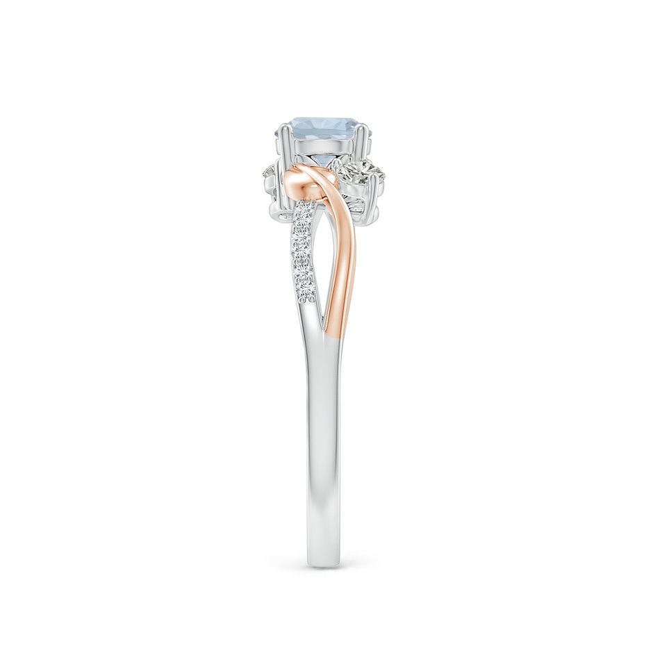 5mm A Aquamarine and Diamond Twisted Vine Ring in White Gold Rose Gold side 299