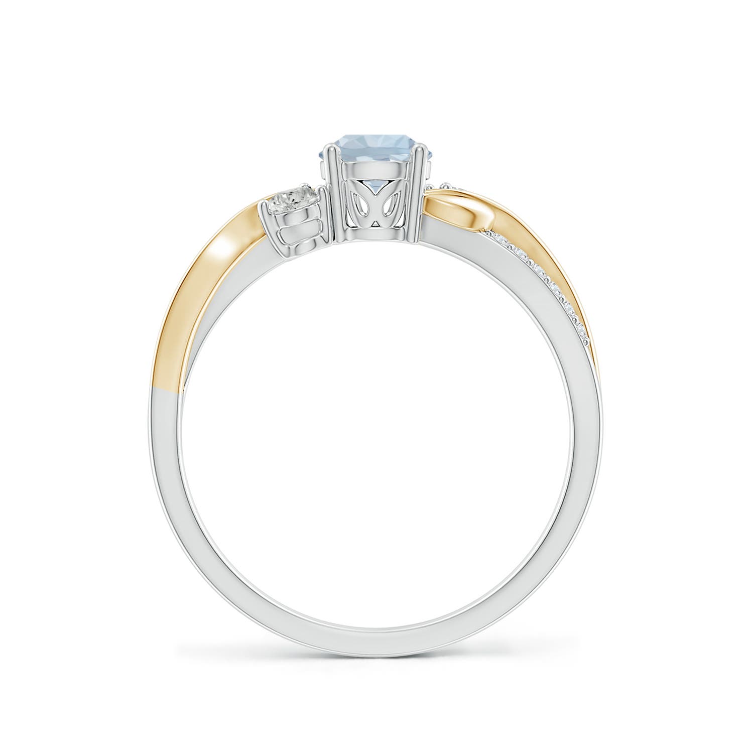 Angara Natural Aquamarine and Diamond Engagement Ring in 14K Solid Gold (5MM) - Bild 50 von 72