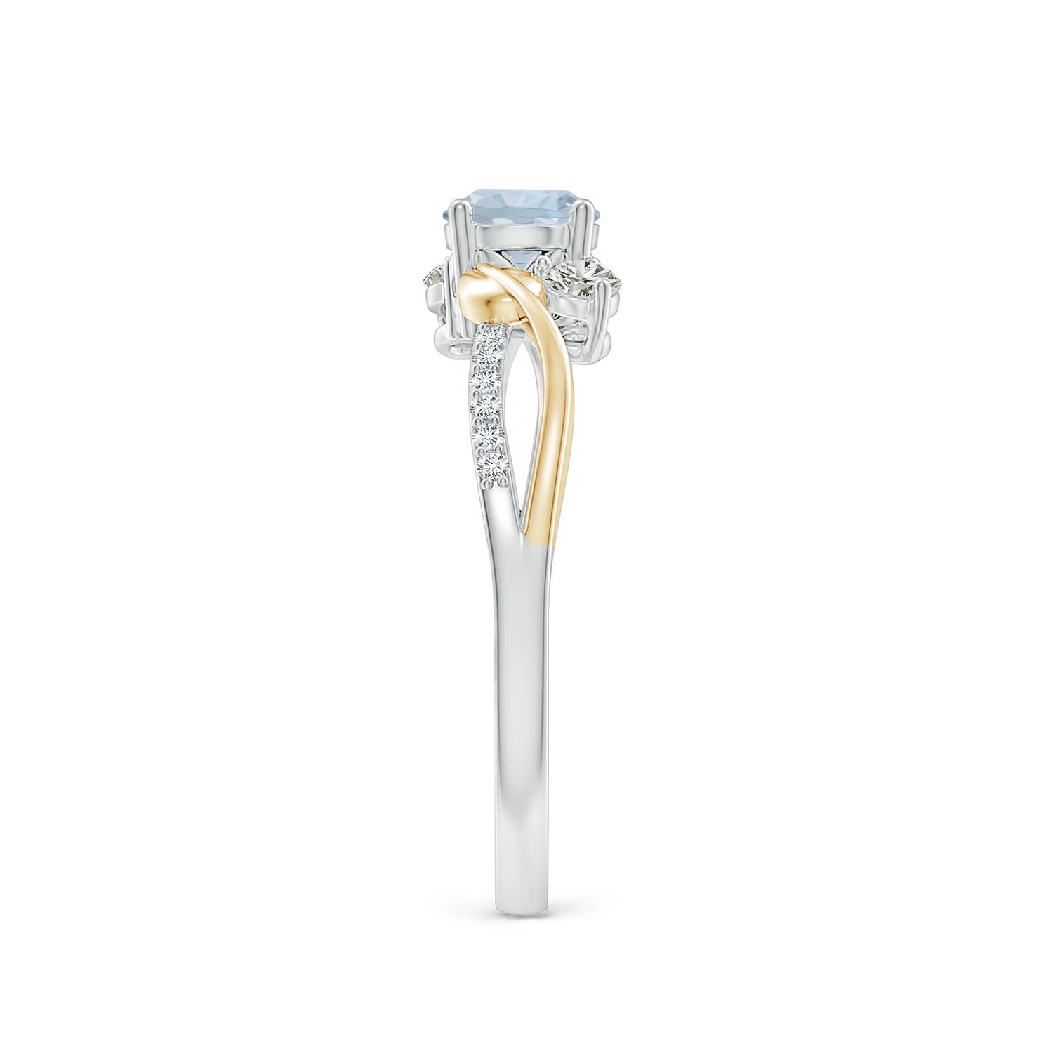 Angara Natural Aquamarine and Diamond Engagement Ring in 14K Solid Gold (5MM) - Bild 54 von 72