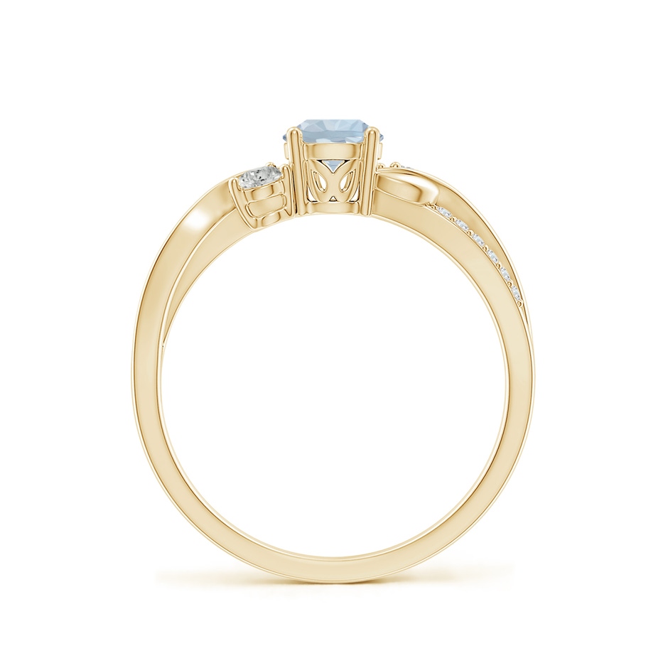 5mm A Aquamarine and Diamond Twisted Vine Ring in Yellow Gold side 199