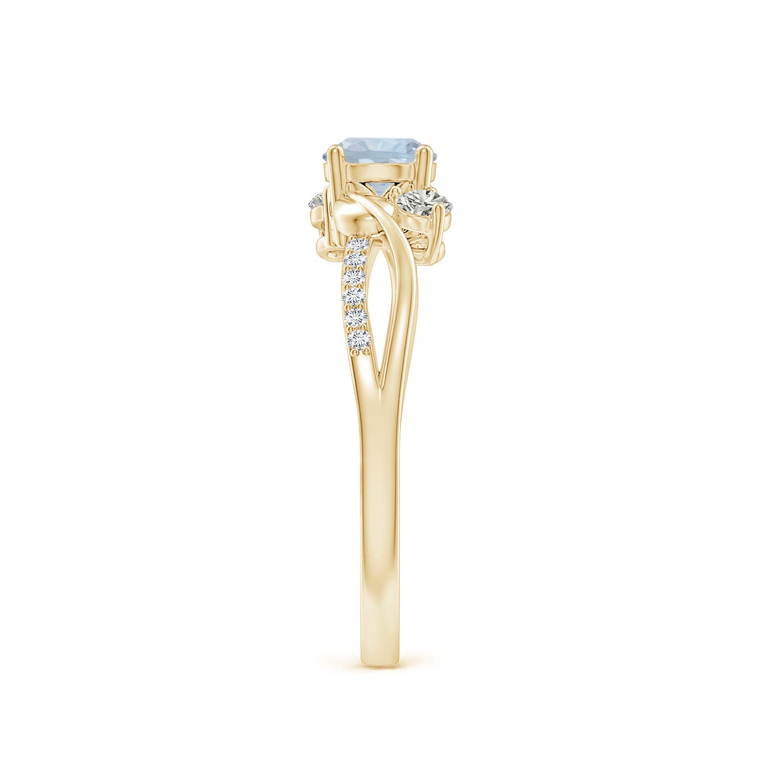Angara Natural Aquamarine and Diamond Engagement Ring in 14K Solid Gold (5MM) - Bild 30 von 72