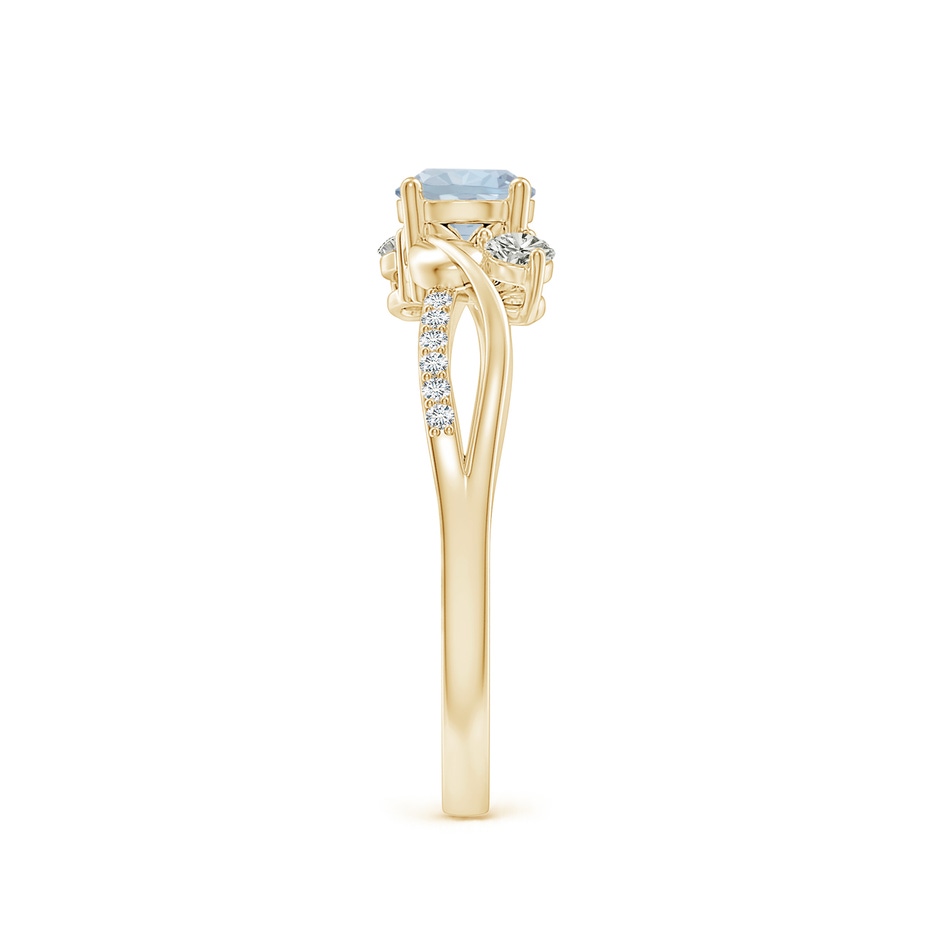 5mm A Aquamarine and Diamond Twisted Vine Ring in Yellow Gold side 299