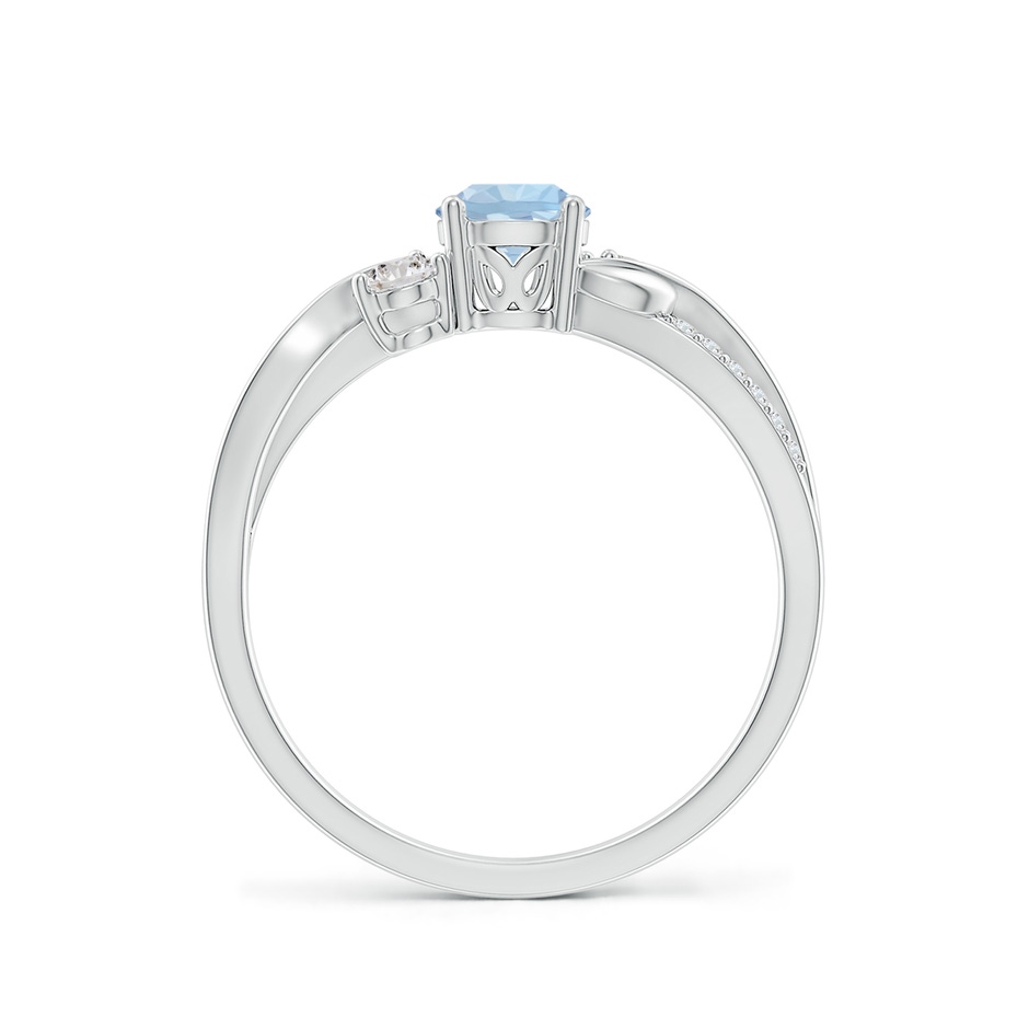 5mm AA Aquamarine and Diamond Twisted Vine Ring in P950 Platinum side 199