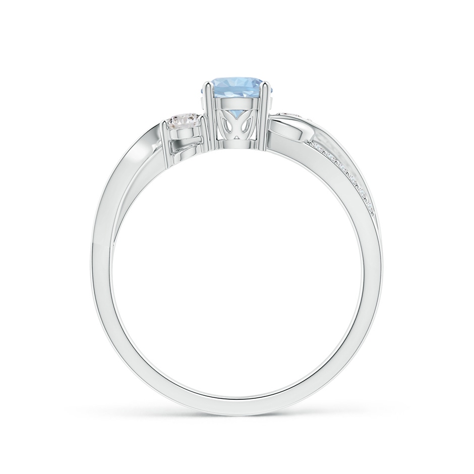 5mm AA Aquamarine and Diamond Twisted Vine Ring in White Gold side 199