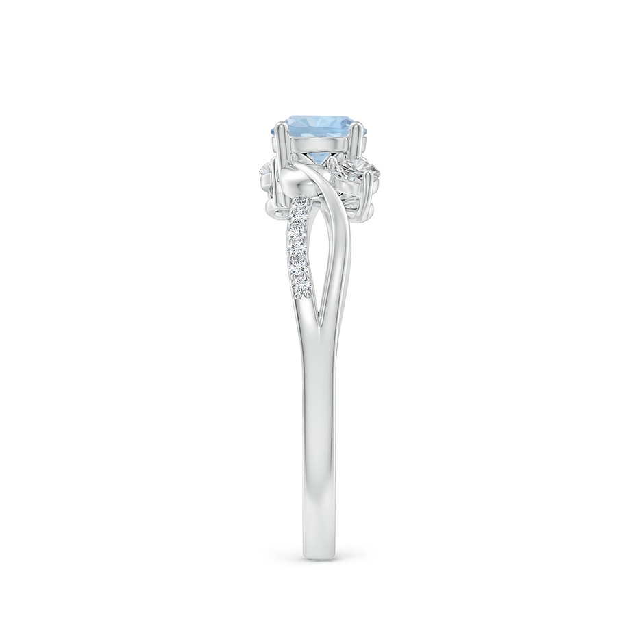 5mm AA Aquamarine and Diamond Twisted Vine Ring in White Gold side 299