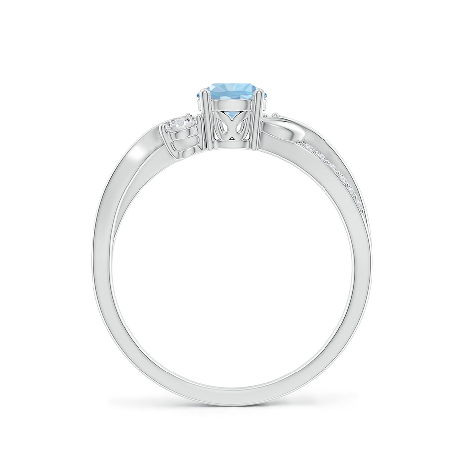 5mm AAA Aquamarine and Diamond Twisted Vine Ring in 9K White Gold side 199