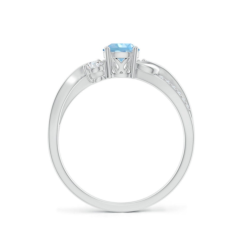 5mm AAAA Aquamarine and Diamond Twisted Vine Ring in P950 Platinum side 199