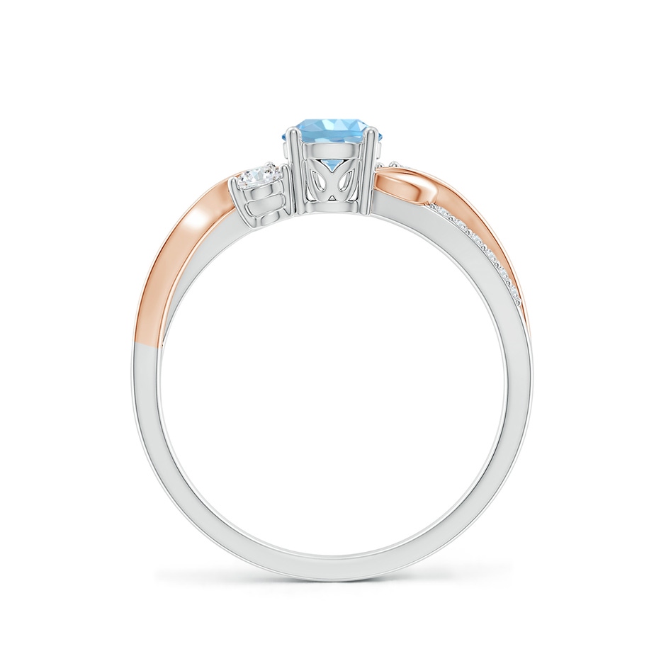 5mm AAAA Aquamarine and Diamond Twisted Vine Ring in White Gold Rose Gold side 199