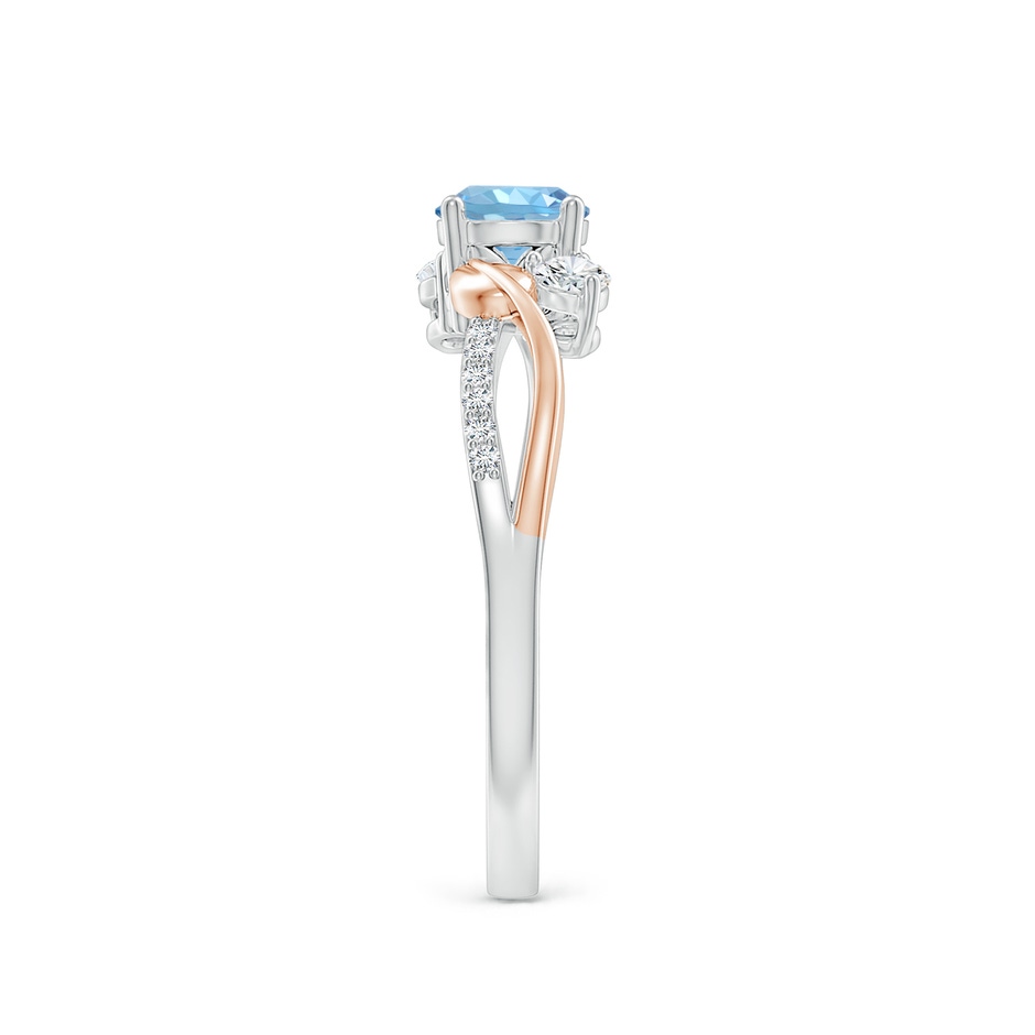 5mm AAAA Aquamarine and Diamond Twisted Vine Ring in White Gold Rose Gold side 299