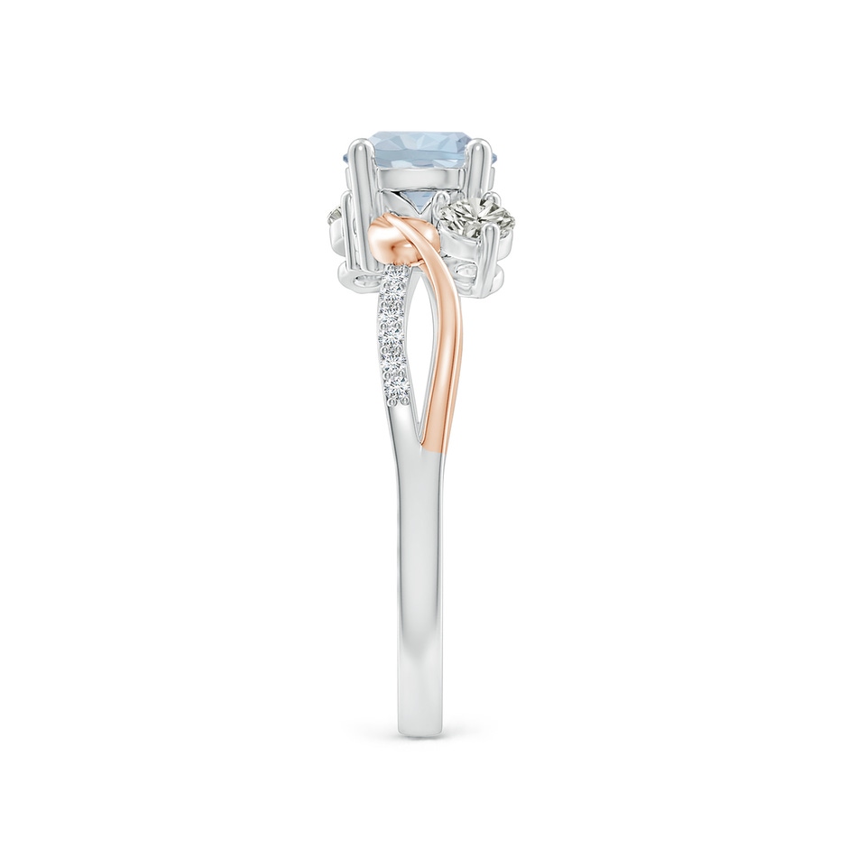 6mm A Aquamarine and Diamond Twisted Vine Ring in 10K White Gold 10K Rose Gold side 299
