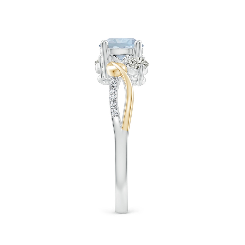 6mm A Aquamarine and Diamond Twisted Vine Ring in 10K White Gold 10K Yellow Gold side 299