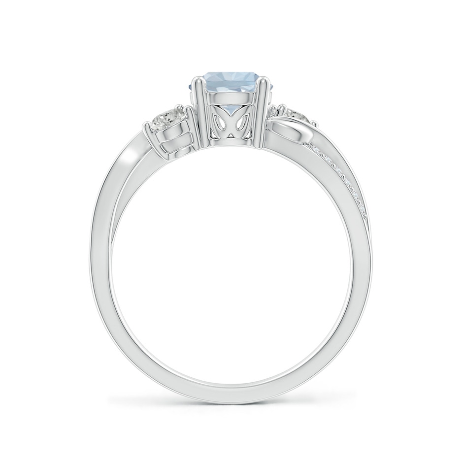 6mm A Aquamarine and Diamond Twisted Vine Ring in White Gold side 199