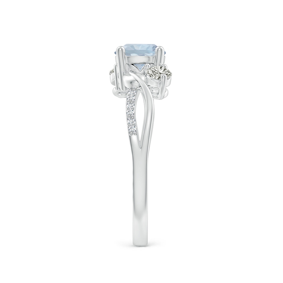 6mm A Aquamarine and Diamond Twisted Vine Ring in White Gold side 299