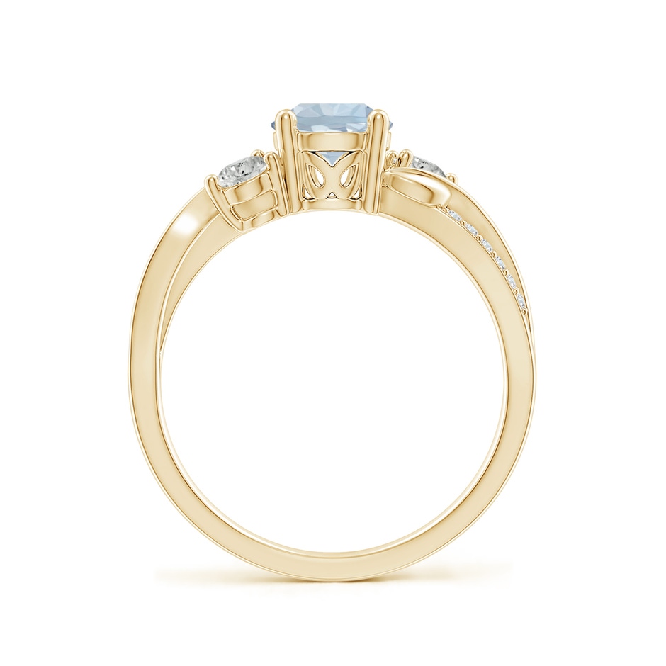 6mm A Aquamarine and Diamond Twisted Vine Ring in Yellow Gold side 199