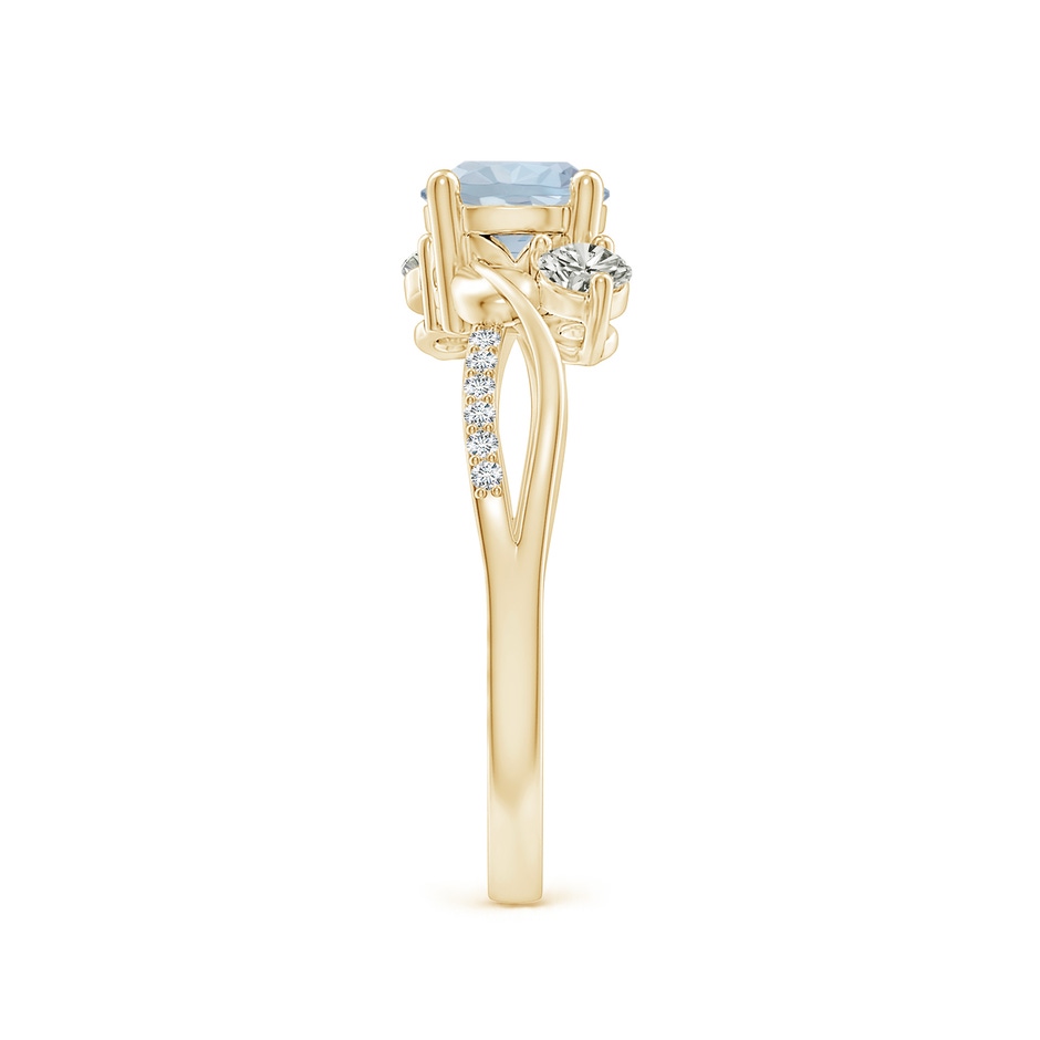 6mm A Aquamarine and Diamond Twisted Vine Ring in Yellow Gold side 299