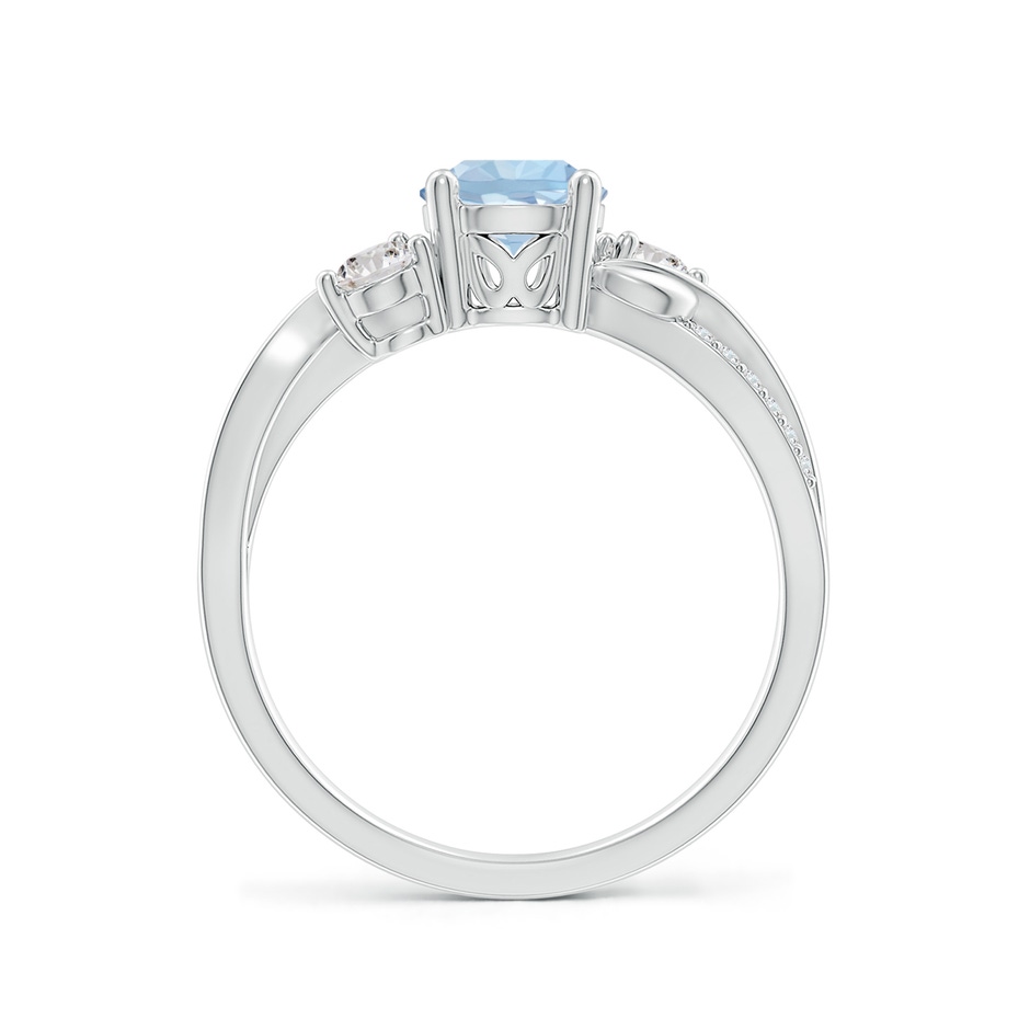 6mm AA Aquamarine and Diamond Twisted Vine Ring in White Gold side 199