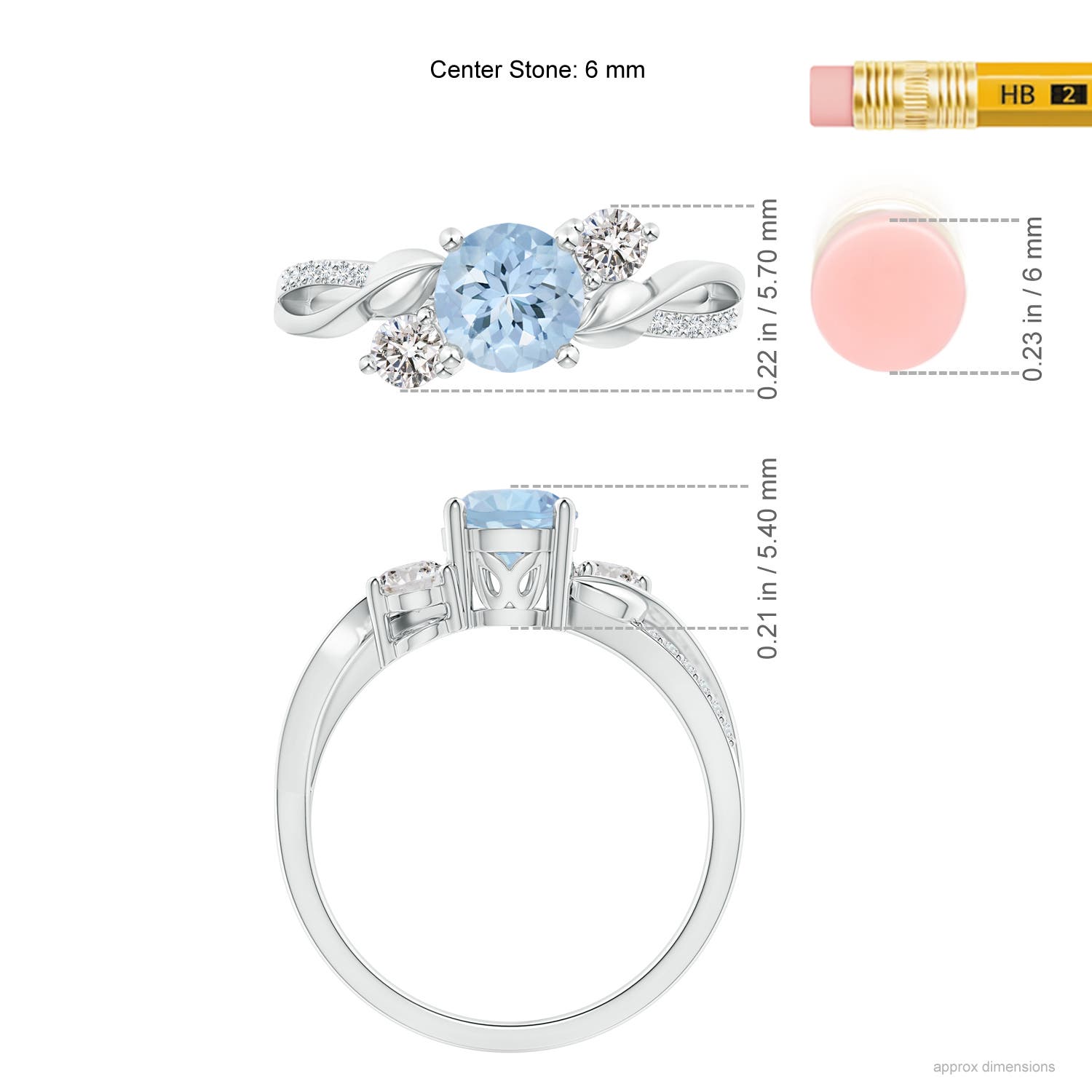 AA - Aquamarine / 0.99 CT / 14 KT White Gold