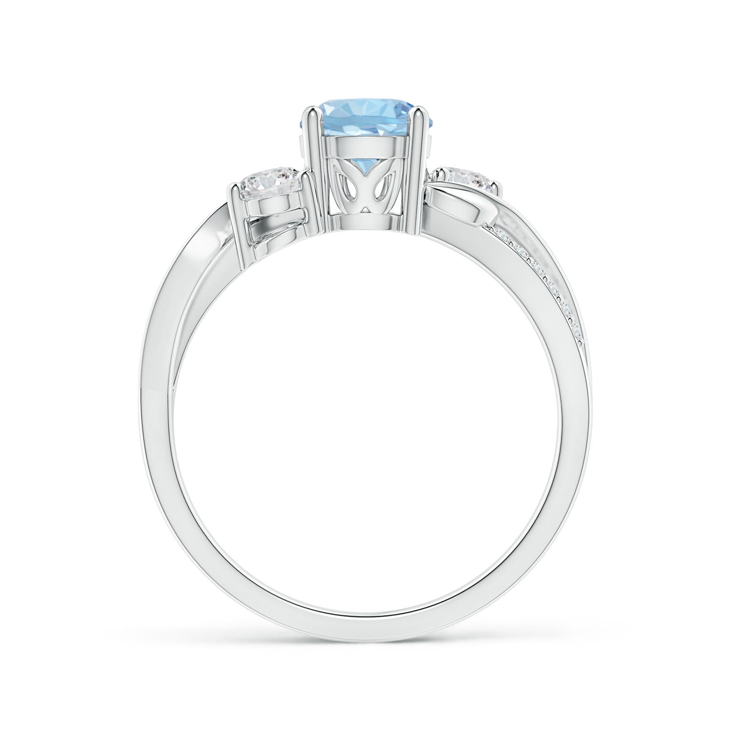 Angara Natural Aquamarine and Diamond Engagement Ring in 14K Solid Gold (6MM) - Bild 14 von 72