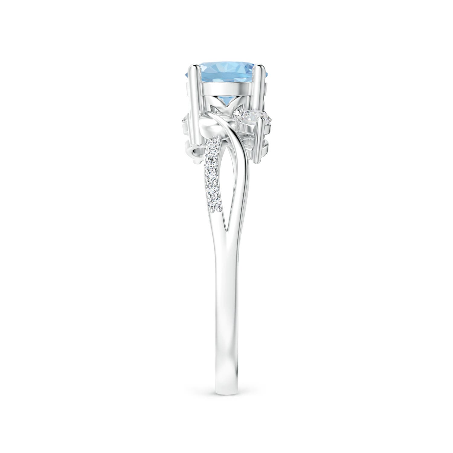 Angara Natural Aquamarine and Diamond Engagement Ring in 14K Solid Gold (6MM) - Bild 18 von 72