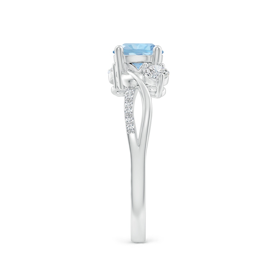 6mm AAA Aquamarine and Diamond Twisted Vine Ring in White Gold side 299