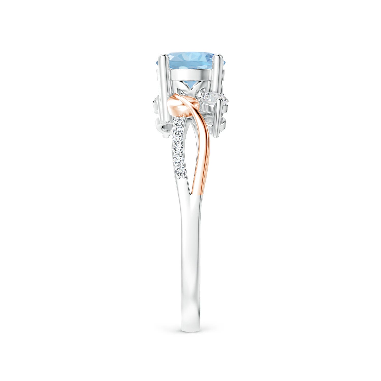 Angara Natural Aquamarine and Diamond Engagement Ring in 14K Solid Gold (6MM) - Bild 66 von 72