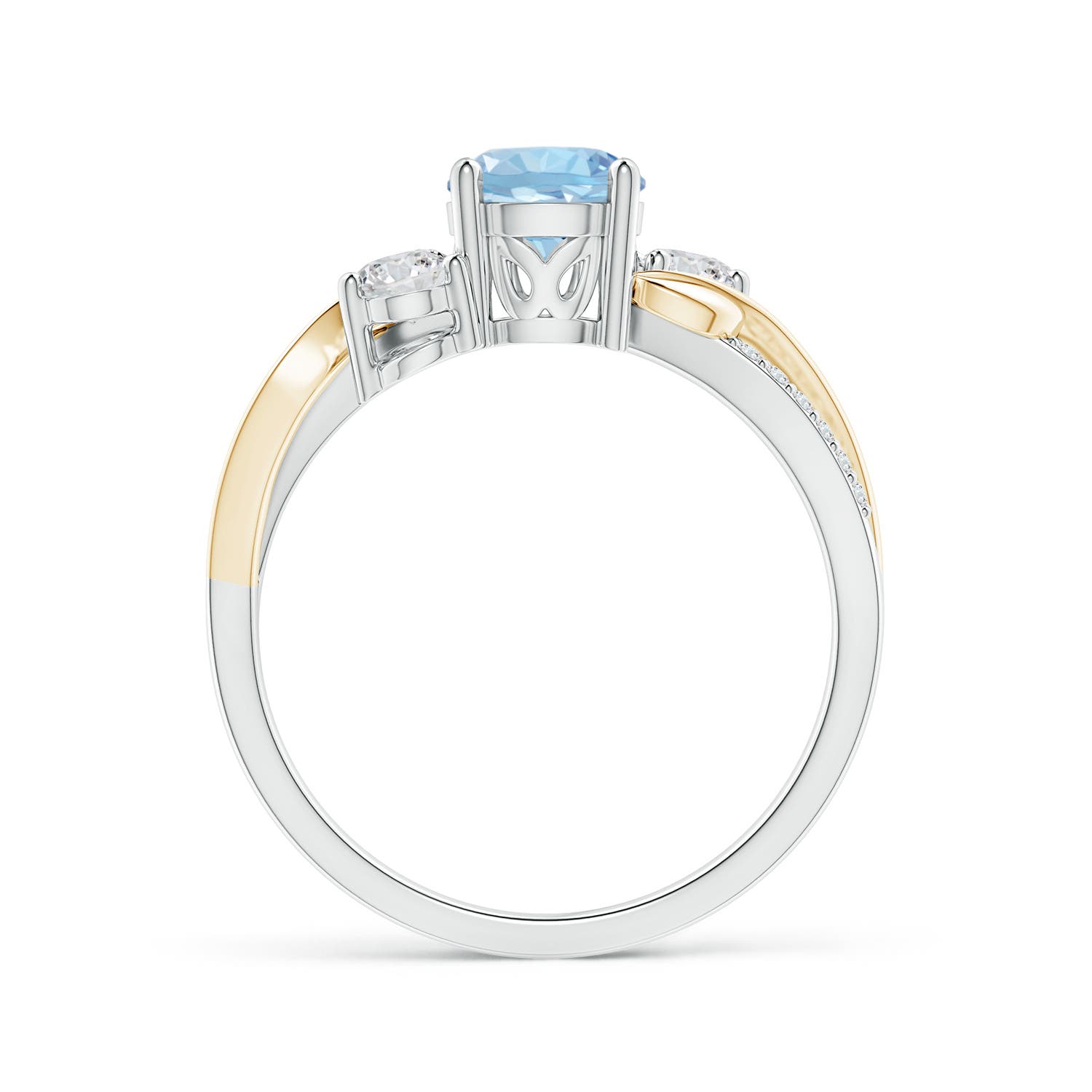 Angara Natural Aquamarine and Diamond Engagement Ring in 14K Solid Gold (6MM) - Bild 50 von 72