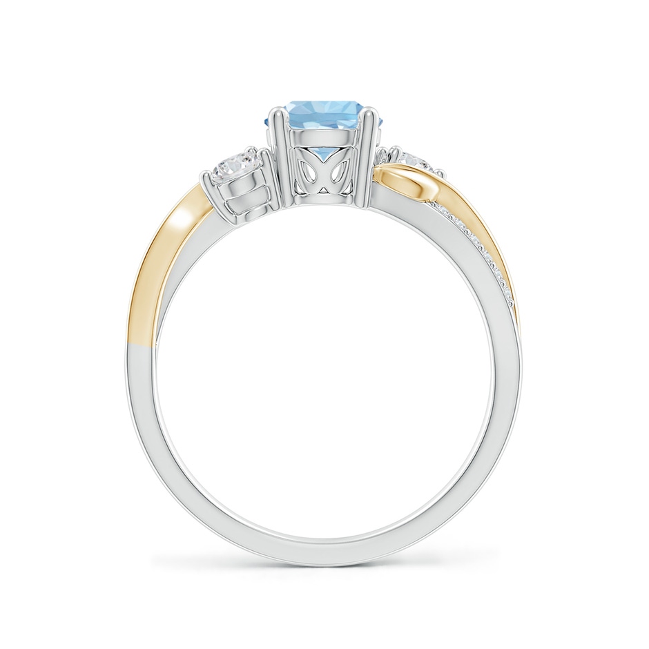 6mm AAA Aquamarine and Diamond Twisted Vine Ring in White Gold Yellow Gold side 199