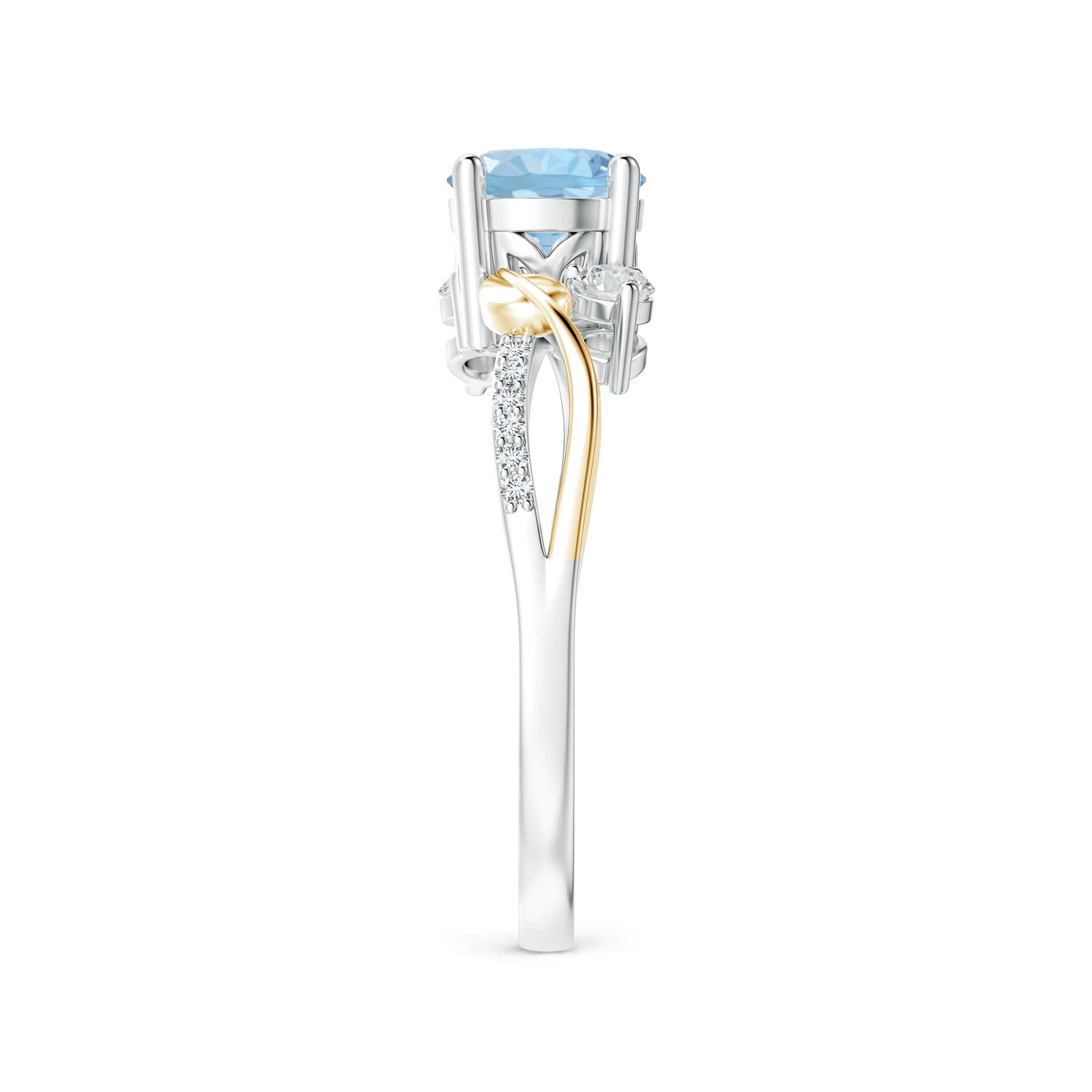 Angara Natural Aquamarine and Diamond Engagement Ring in 14K Solid Gold (6MM) - Bild 54 von 72
