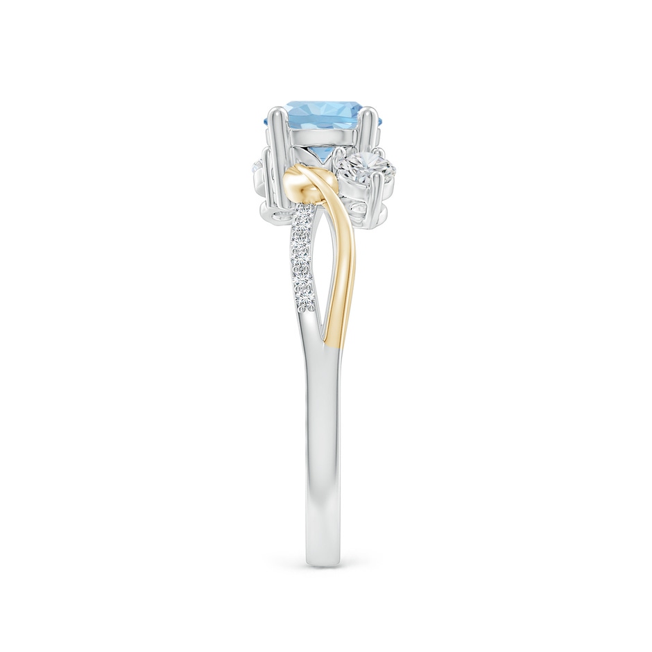 6mm AAA Aquamarine and Diamond Twisted Vine Ring in White Gold Yellow Gold side 299